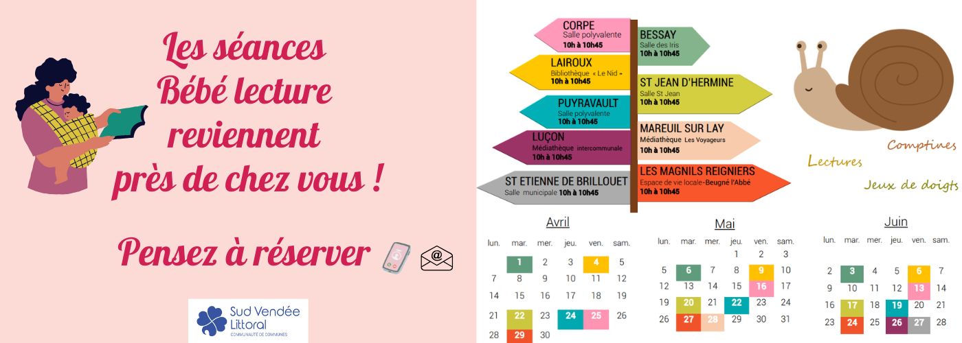 bébé lecture calendrier avril a juin 2025 